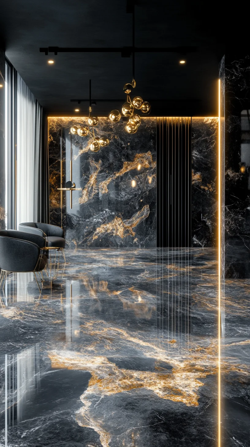 Luxe Marble Elegance: Transform Your Space with Stunning Black and Gold Accents