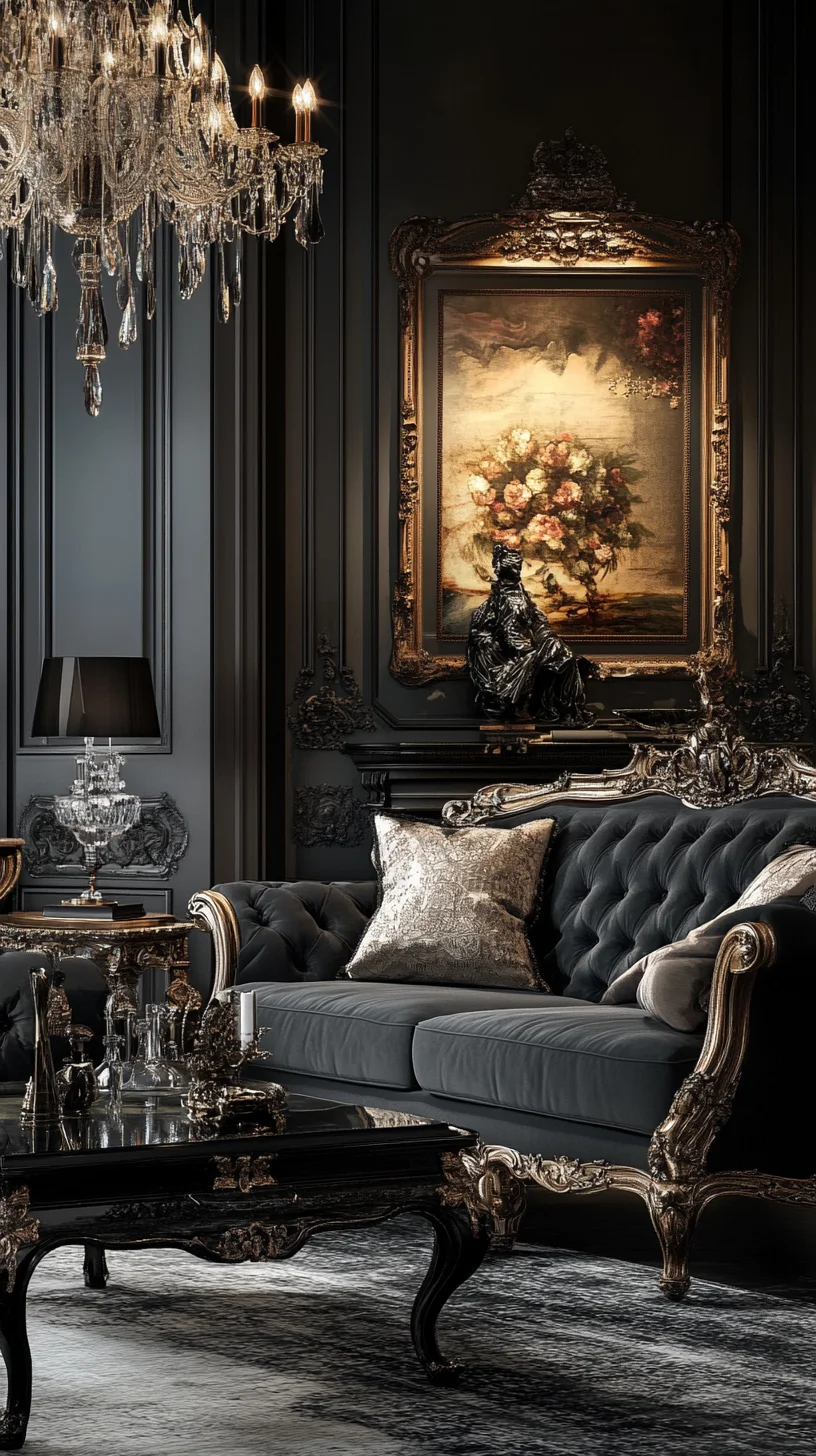 Luxurious Glamour: Redefining Chic with Dark Elegance in Your Living Space