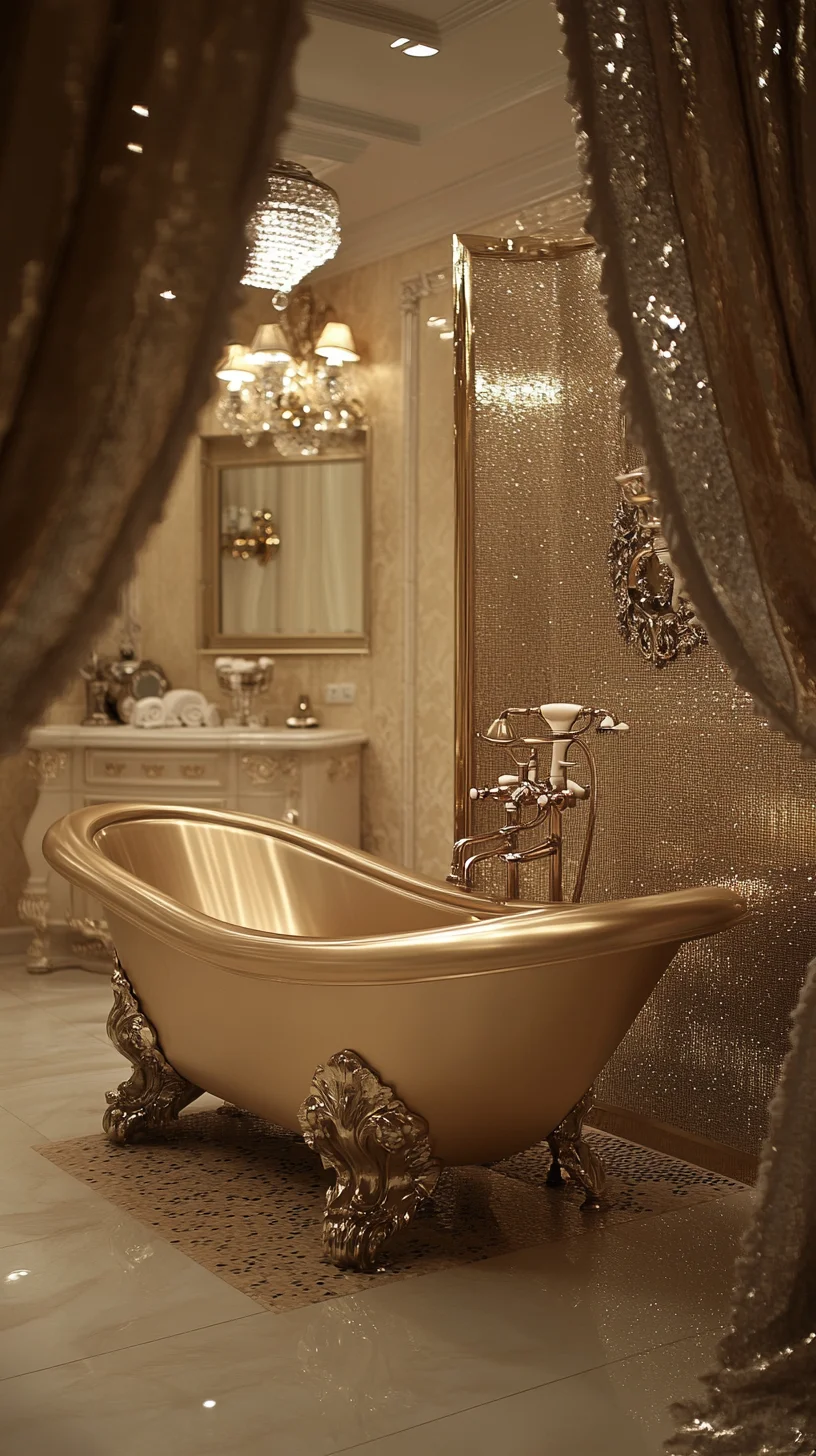 Luxurious Gold Elegance: Transform Your Bathroom into a Spa-Like Retreat