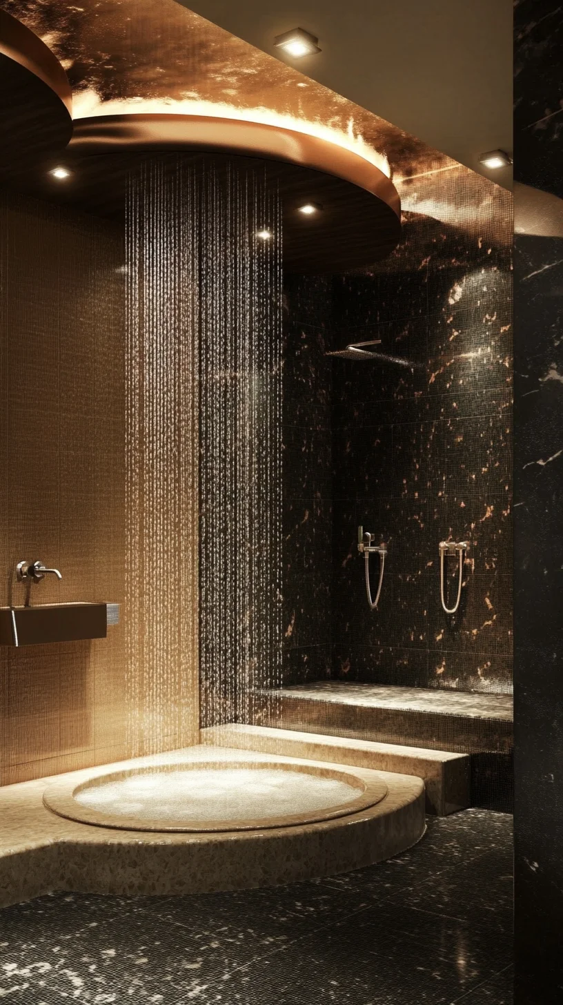 Luxurious Sophistication: Embrace the Golden & Black Shower Oasis