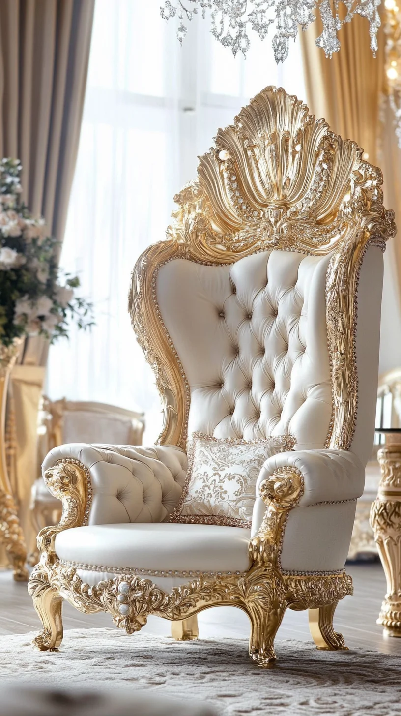 Opulent Elegance: Revel in the Glamour of Gold-Tipped Royal Armchairs