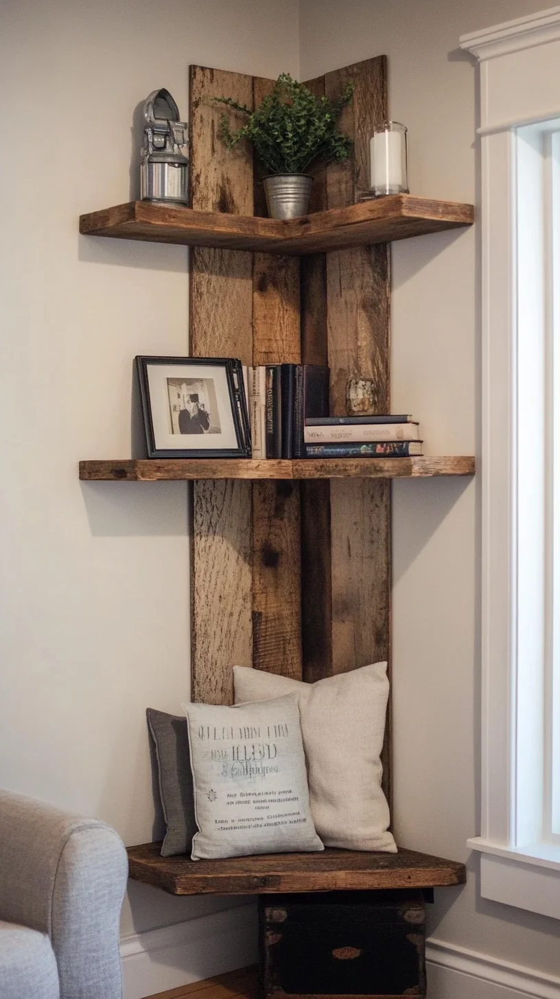 Rustic Charm: Transform Your Space with a Cozy Corner Shelf Design