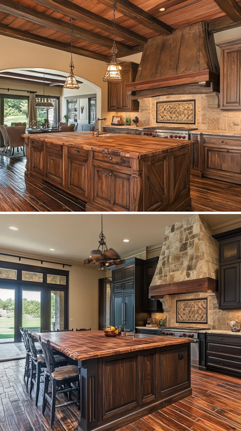 Rustic Elegance: Transform Your Kitchen with Warm Wood and Stone Elements