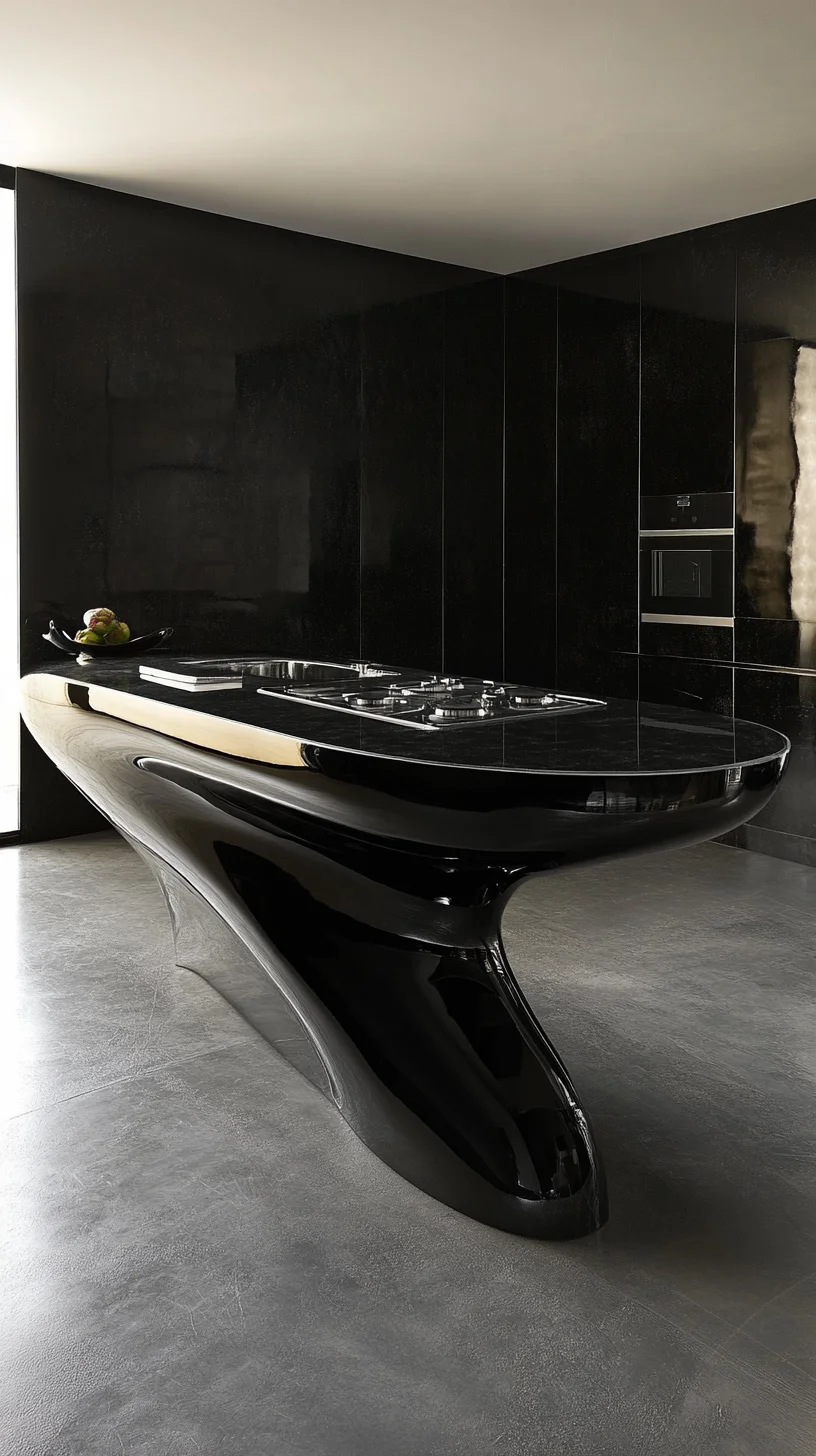 Sleek and Contemporary: The Allure of Black Curved Kitchen Design