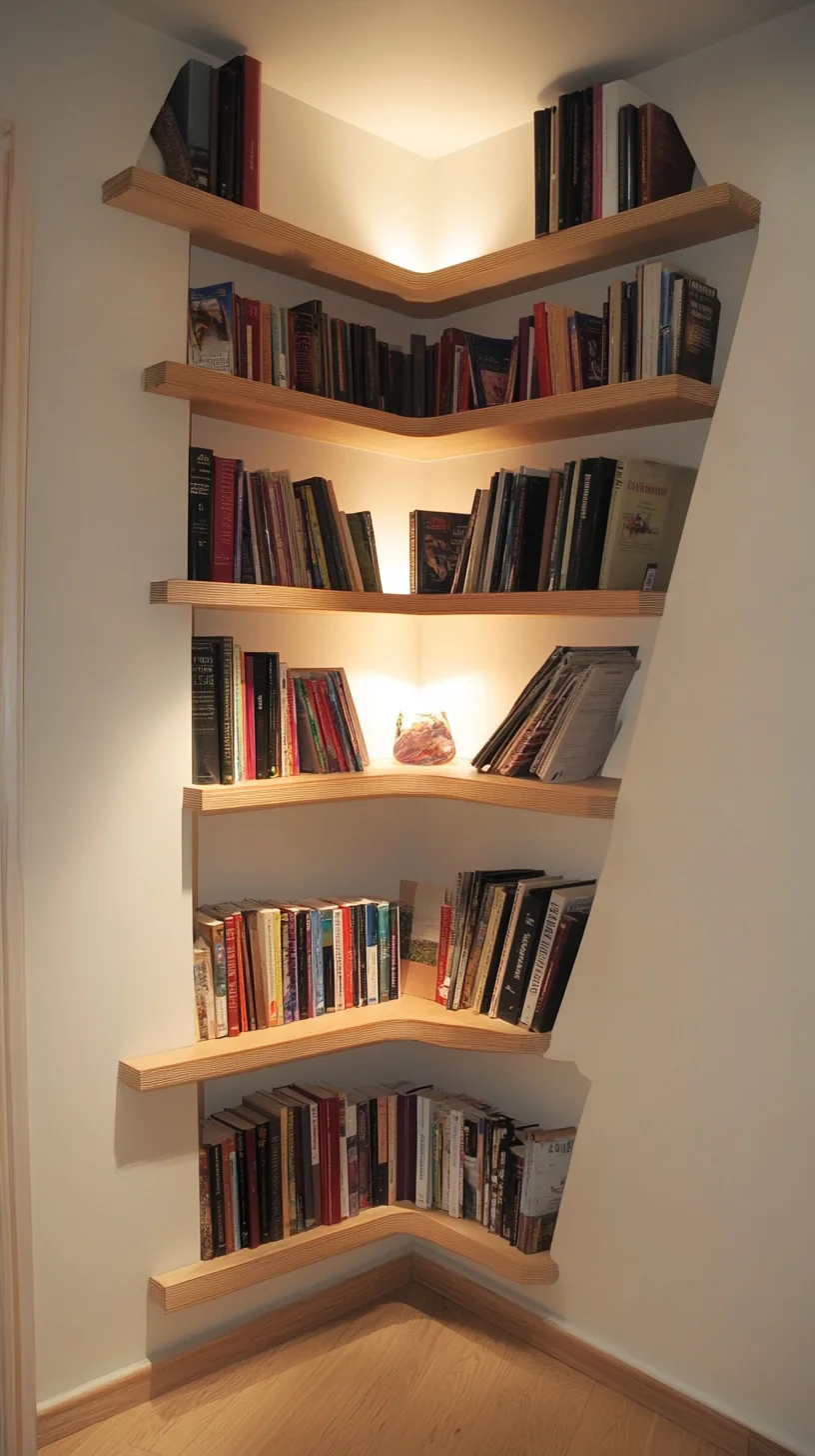 Stylish and Functional: Transforming Corners with Unique Floating Bookshelves