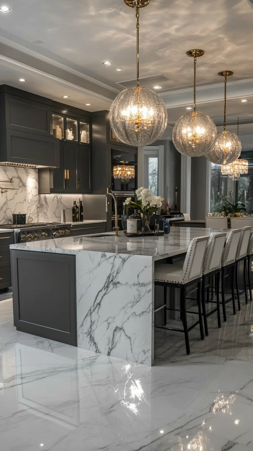 Transform Your Home with Luxurious Marble Elegance and Chic Lighting