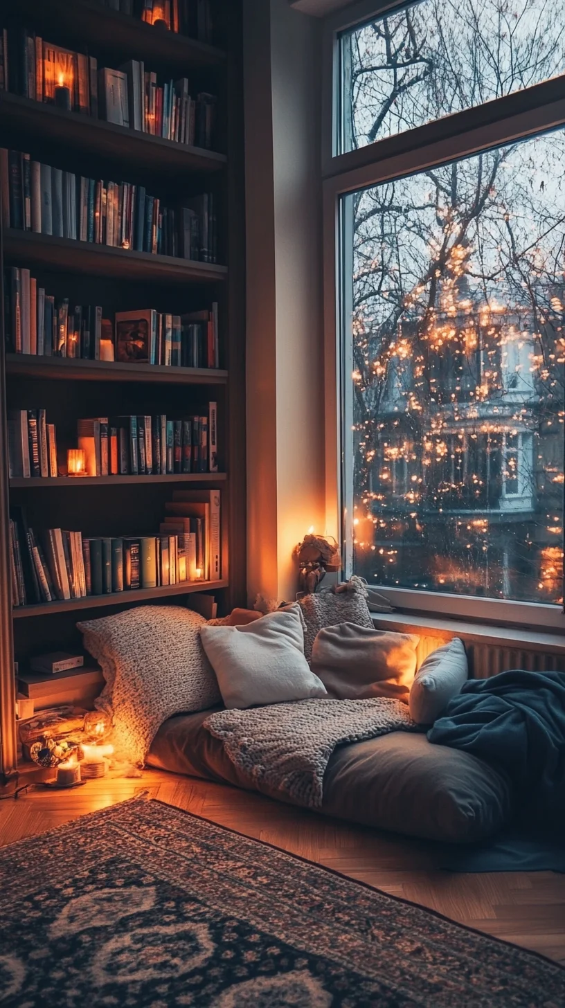 Transform Your Space: Cozy Reading Nook Amidst Sparkling Ambiance