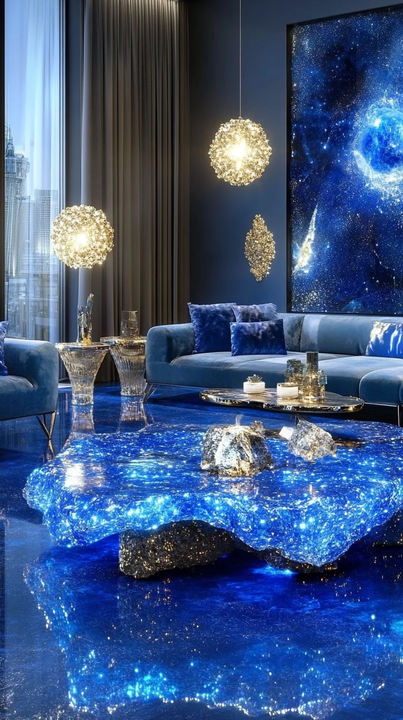 Transform Your Space with Galactic Elegance: A Stunning Blue Cosmic Design