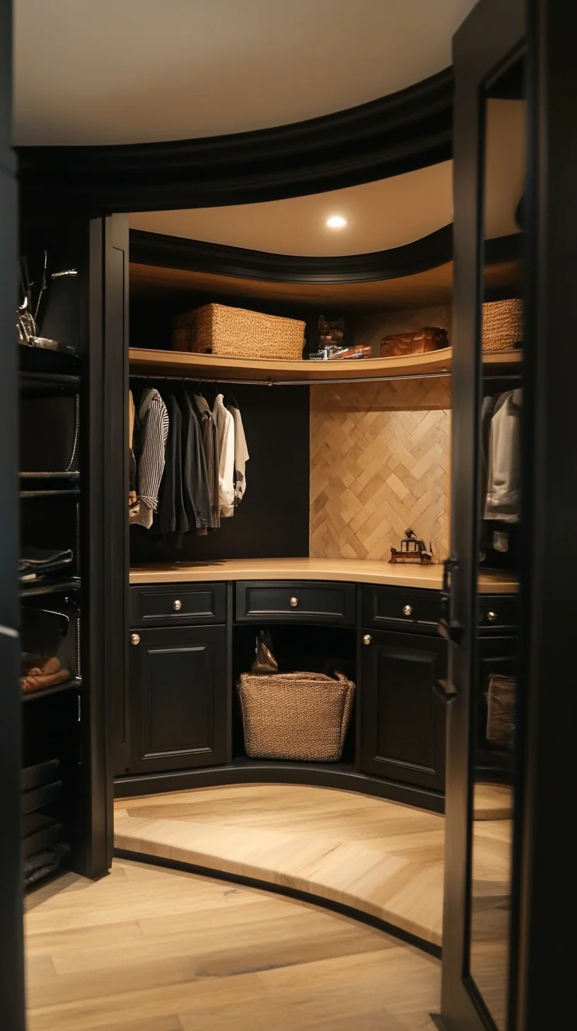 Transform Your Space with Sleek Black Curved Closet Elegance