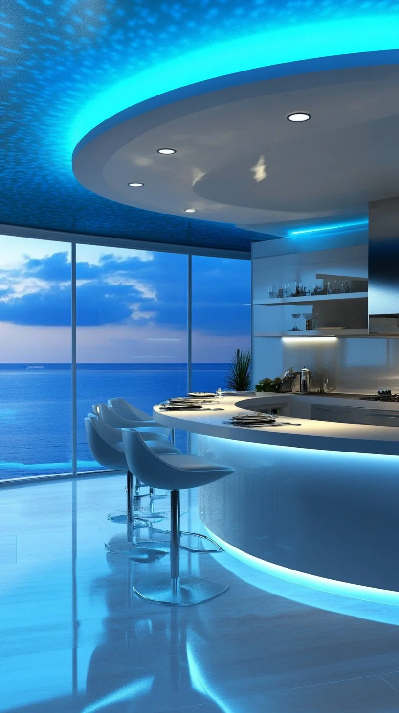 Transform Your Space with Stunning Blue LED Accents for a Modern Coastal Vibe