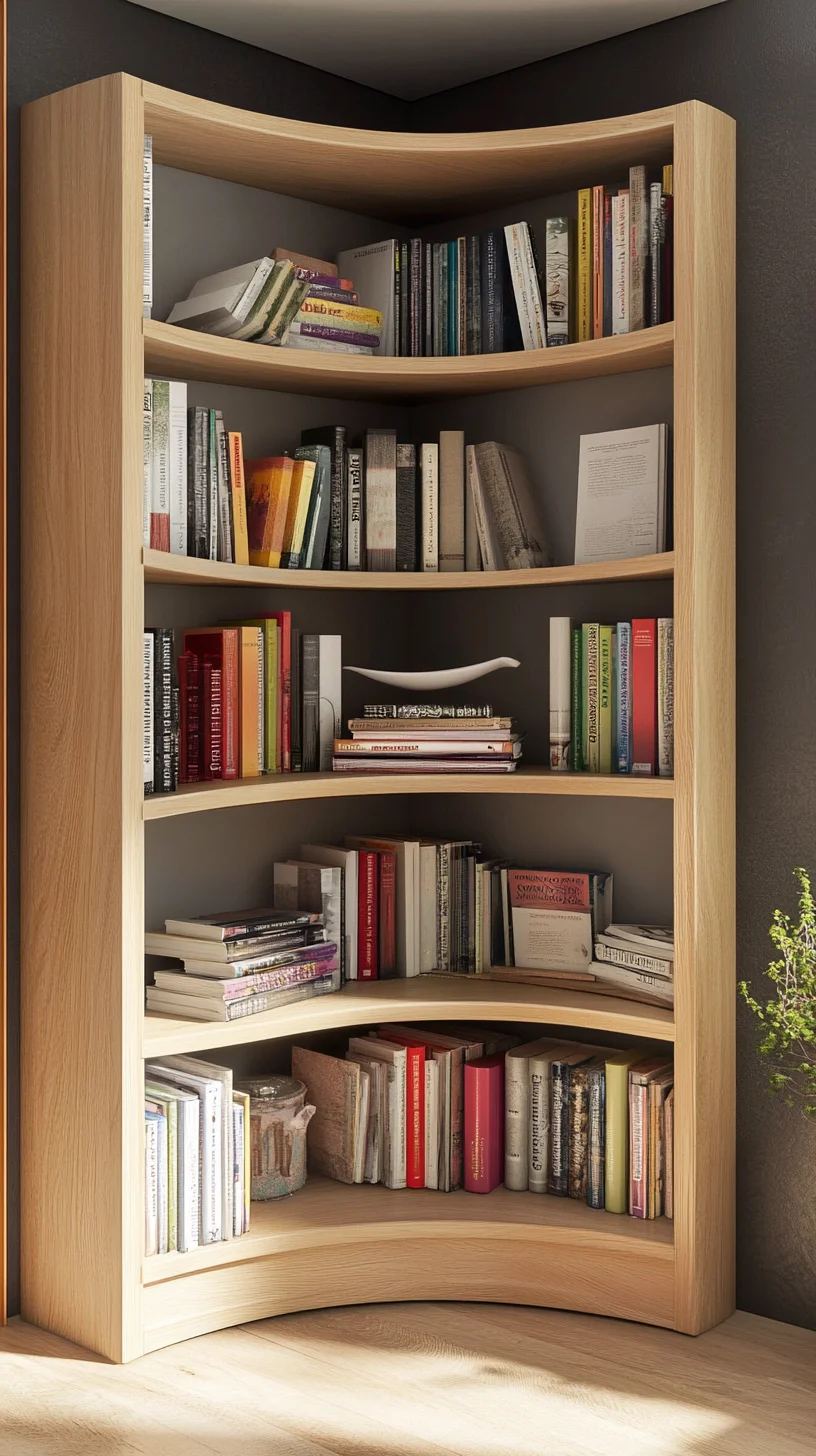 Transform Your Space with This Stylish Curved Bookshelf: A Blend of Function and Aesthetics