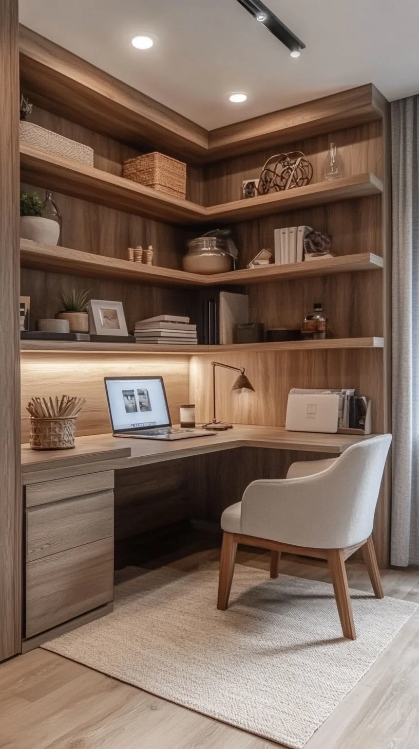 Transform Your Workspace: Embrace Minimalist Elegance with Natural Wood Accents