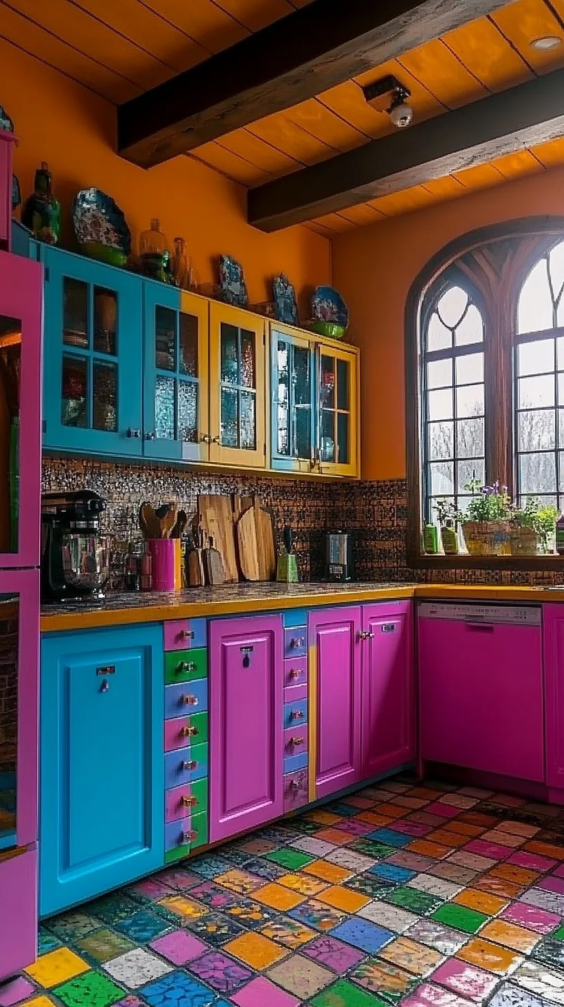 Vibrant Eclectic Kitchen: Where Color Meets Creativity