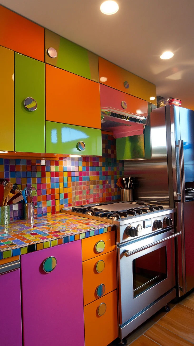 Vibrant Modern Kitchen: A Bold Explosion of Color and Style