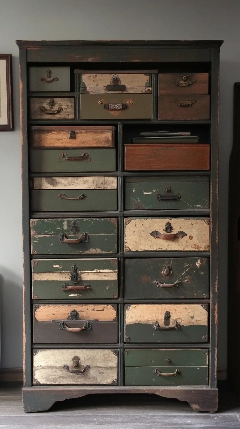 Vintage Charm: Revive Your Space with a Distressed Multi-Drawer Cabinet