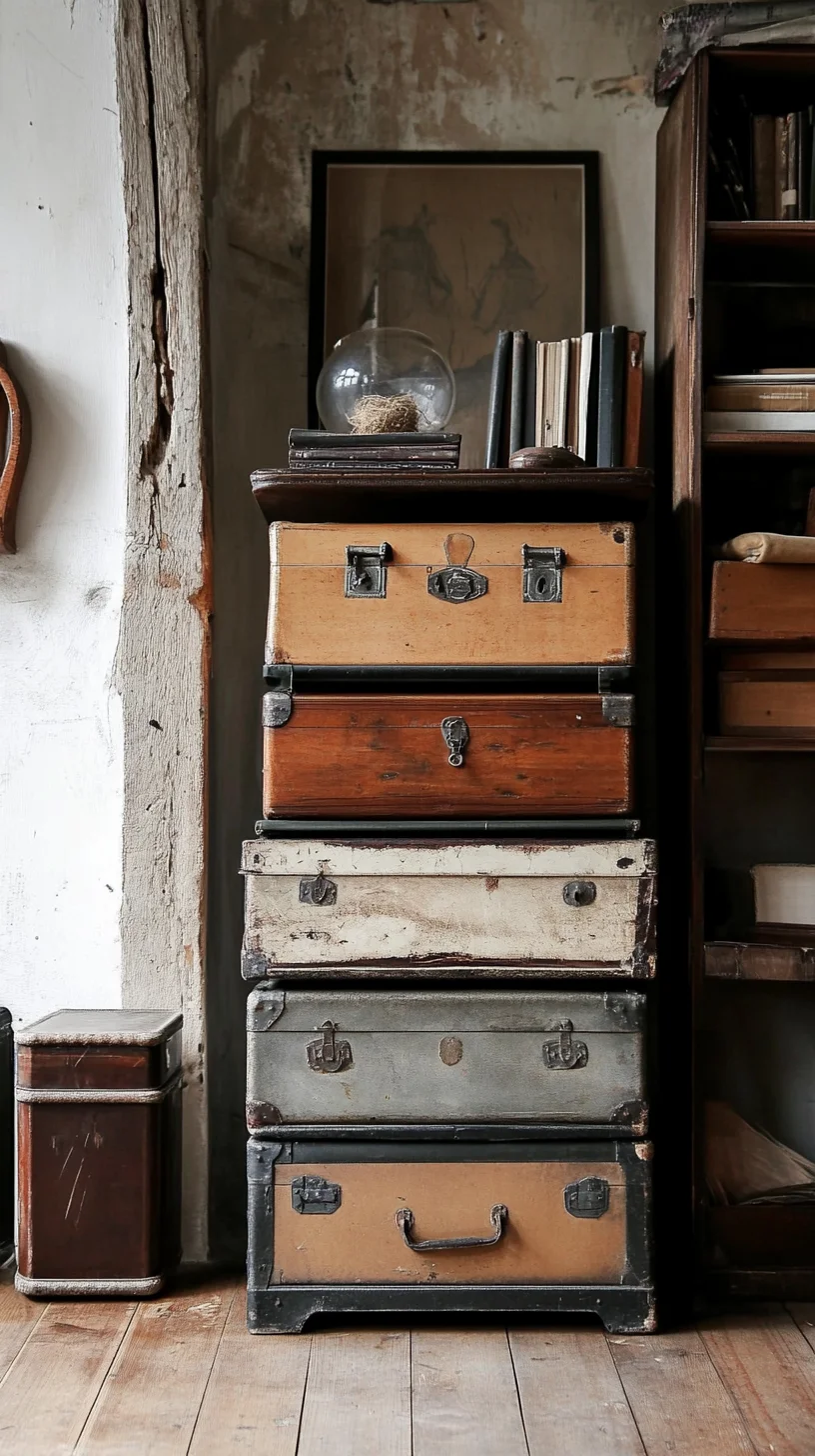 Vintage Charm: Transform Your Space with Stunning Stacked Suitcases