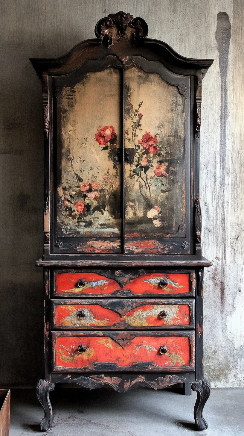 Vintage Elegance: Revitalize Your Space with a Floral-Inspired Antique Cabinet