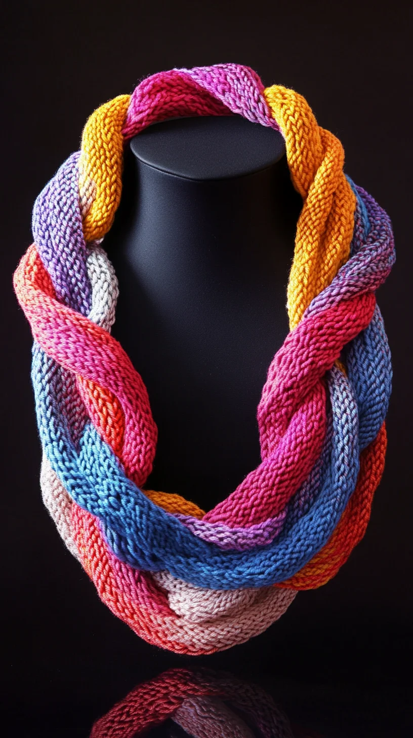 Boldly Braided: Elevate Your Look with This Vibrant Knitted Statement Necklace