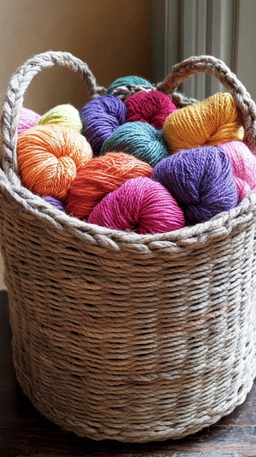 Colorful Yarn Basket: A Creative Touch for Cozy Home Decor