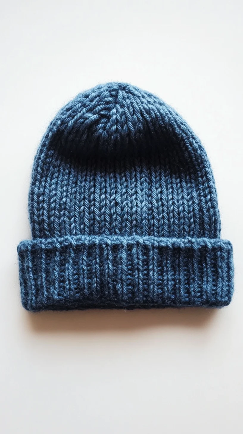 Cozy Chic: Effortless Style with a Deep Blue Knitted Beanie