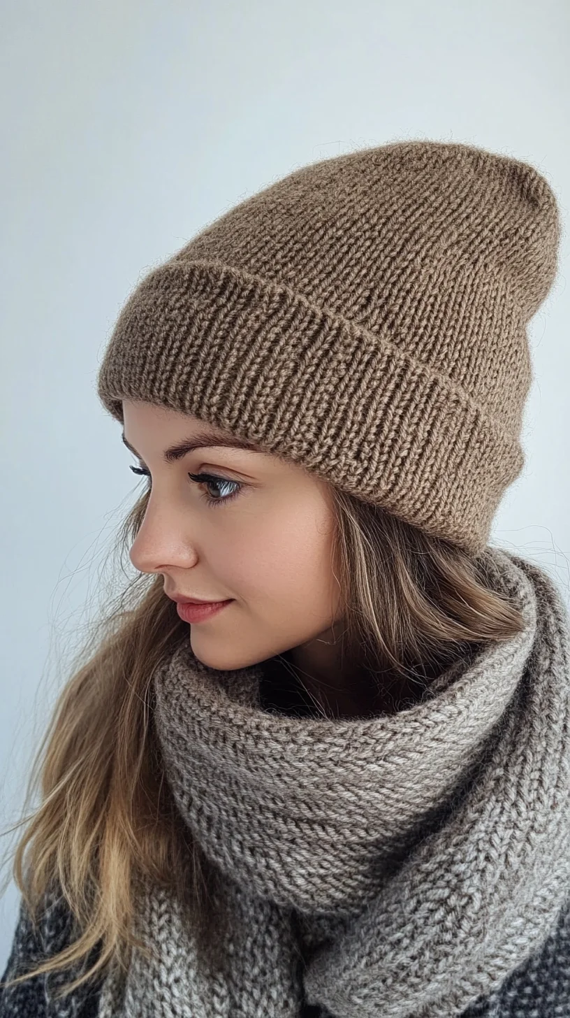 Cozy Chic: Effortless Style with a Knit Beanie and Oversized Scarf