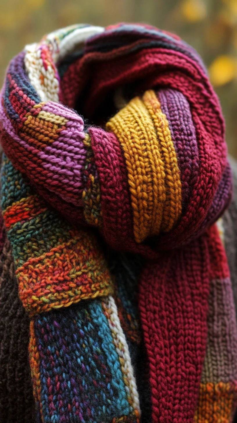 Cozy Color Block Knit Scarf: Your Go-To Statement Piece for Fall