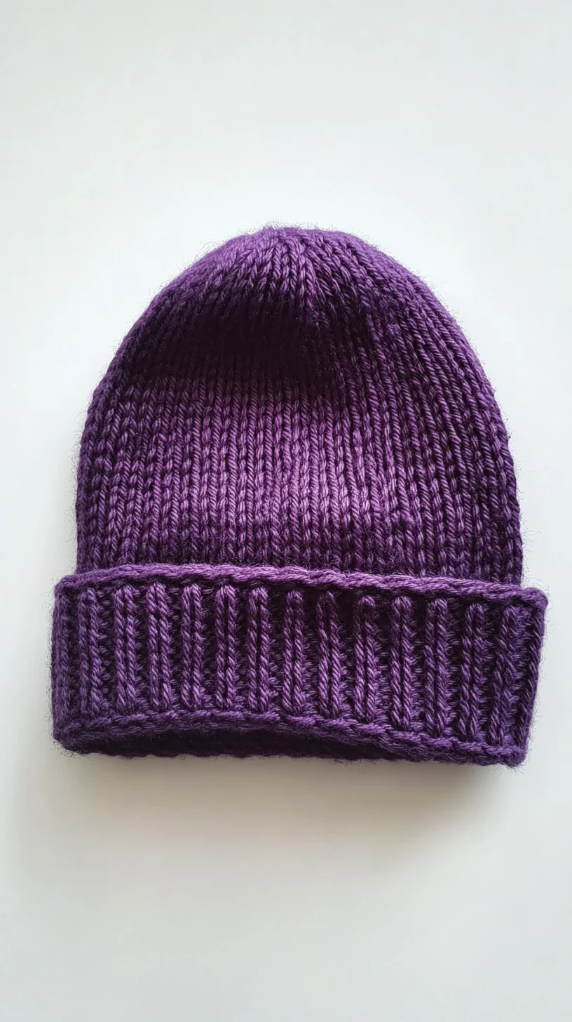 Cozy Up in Style: Embrace the Rich Charm of a Purple Knit Beanie