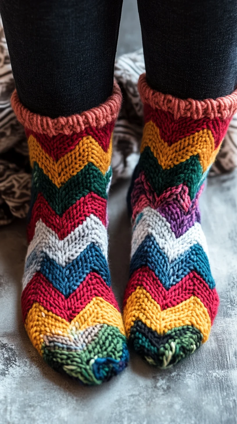 Cozy Up in Vibrant Chevron: Bold and Colorful Knitted Sock Styles for Every Occasion