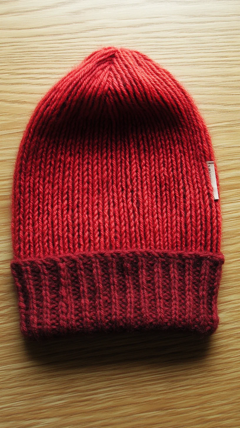 Cozy Up Your Winter Look with This Chic Deep Red Knit Beanie