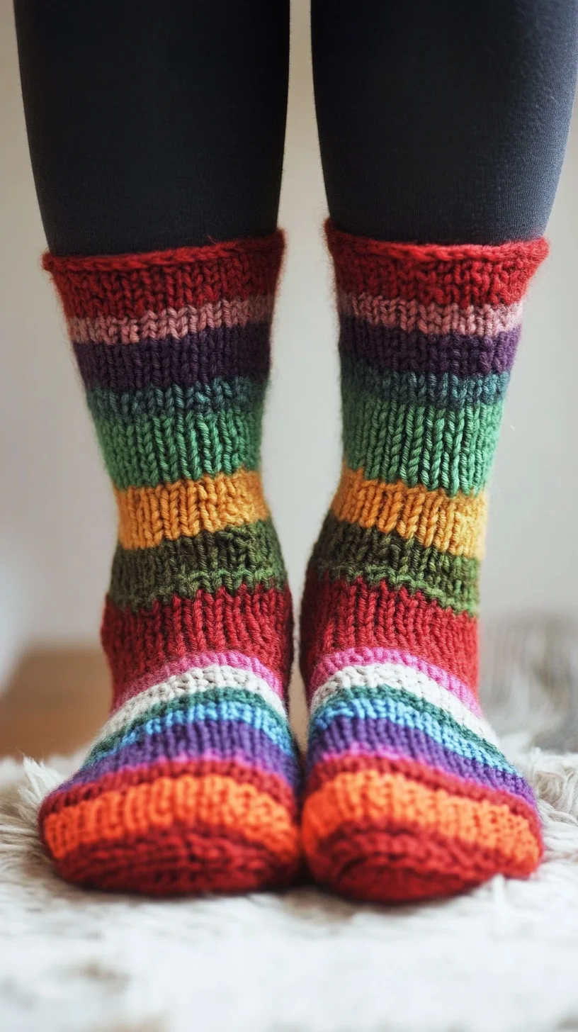 Cozy Vibes: Embrace Colorful Striped Knitted Socks for Ultimate Comfort