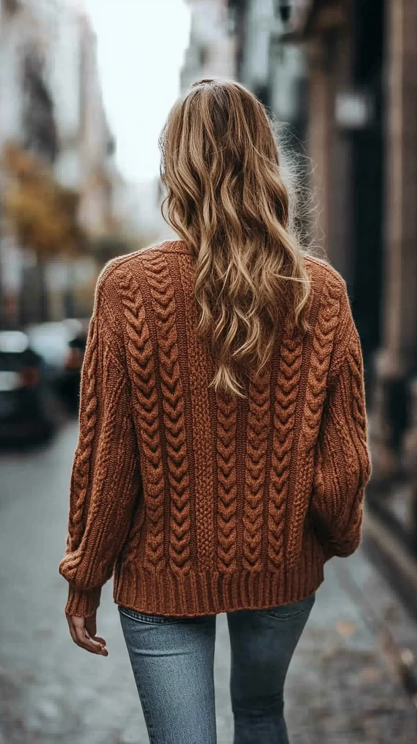 Effortlessly Chic: Embrace Textured Waves in a Cozy Knit