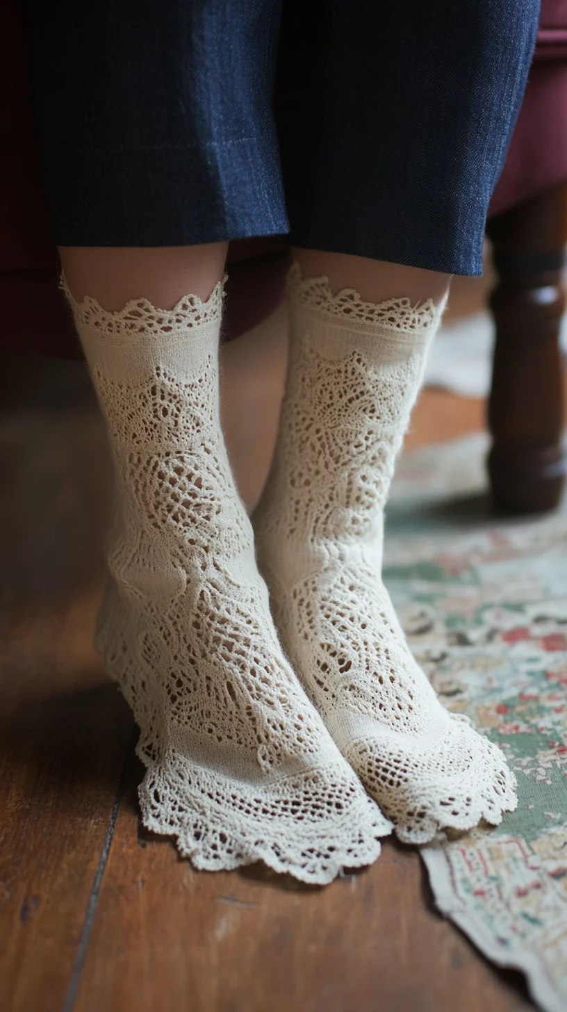 Elevate Your Cozy Style with Vintage-Inspired Lace Crochet Socks