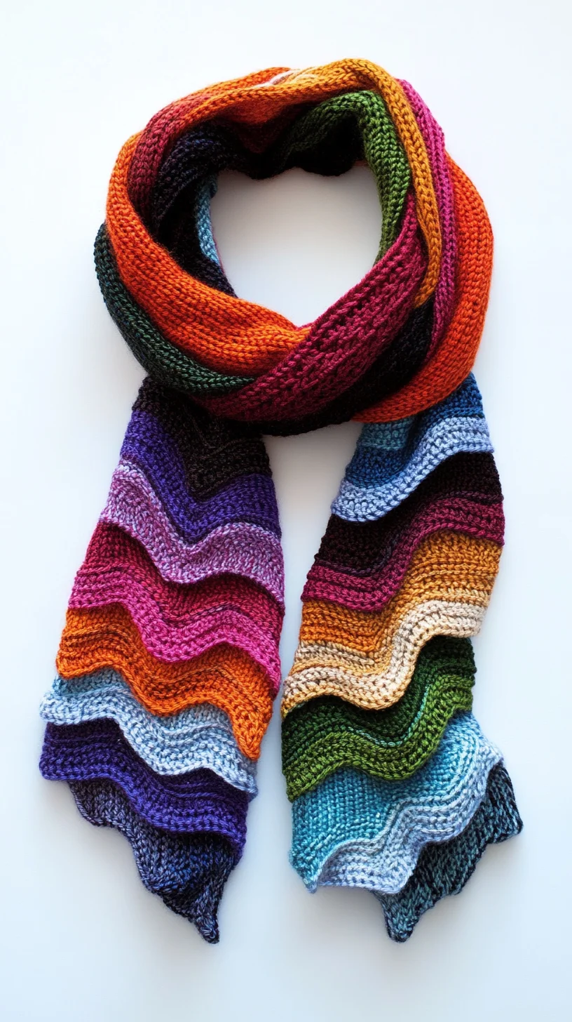 Elevate Your Look with a Vibrant Multicolor Wavy Scarf!