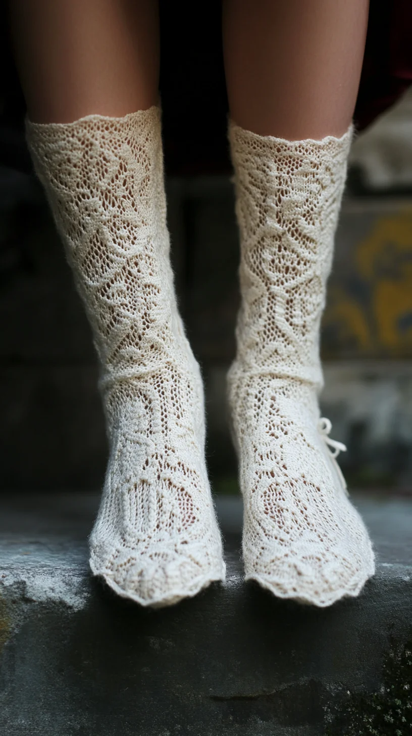 Elevate Your Look with Stunning Hand-Knitted Lace Socks