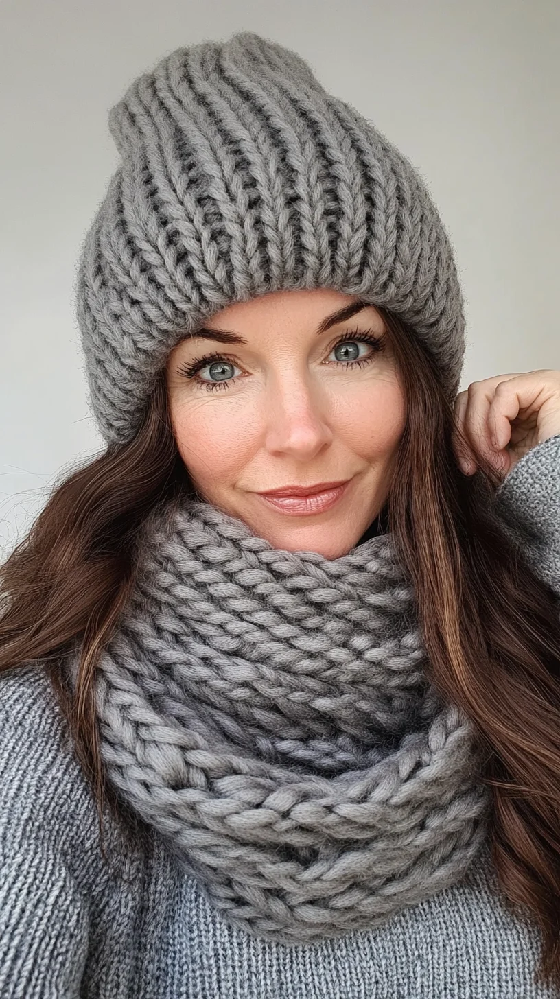 Elevate Your Winter Look with Cozy Layers: Beanie and Chunky Scarf Combo