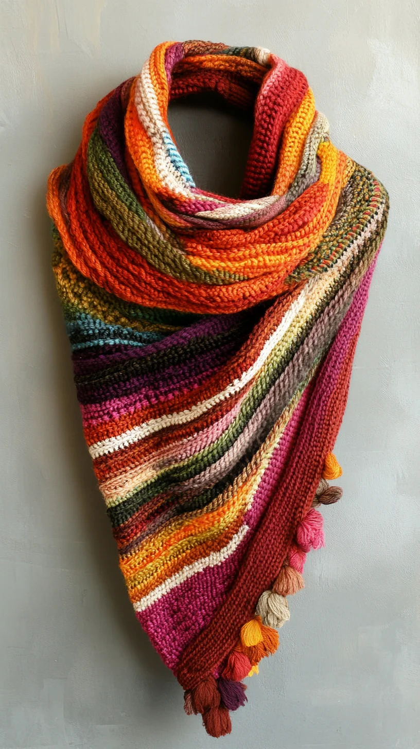 Embrace Autumn Vibes with a Cozy, Colorful Knitted Wrap