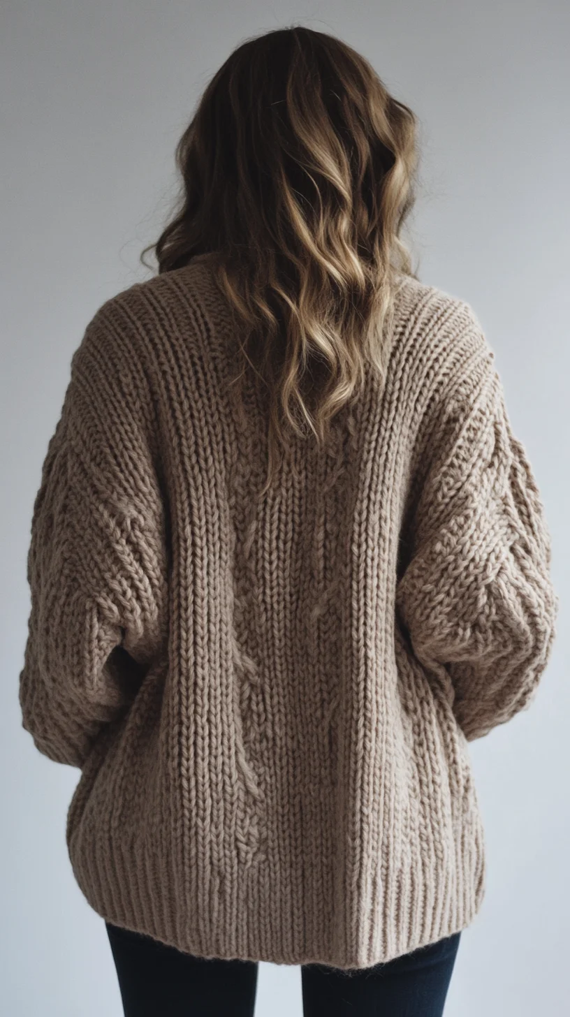 Embrace Cozy Elegance: Effortless Waves Paired with Chunky Knit Textures