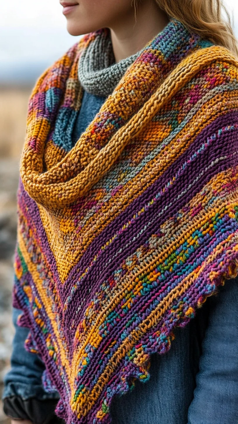 Embrace Cozy Elegance with a Vibrant Hand-Knitted Shawl