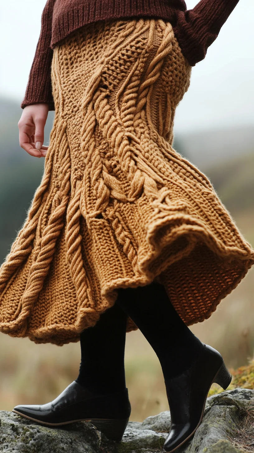 Embrace Cozy Elegance with This Stunning Cable Knit Skirt