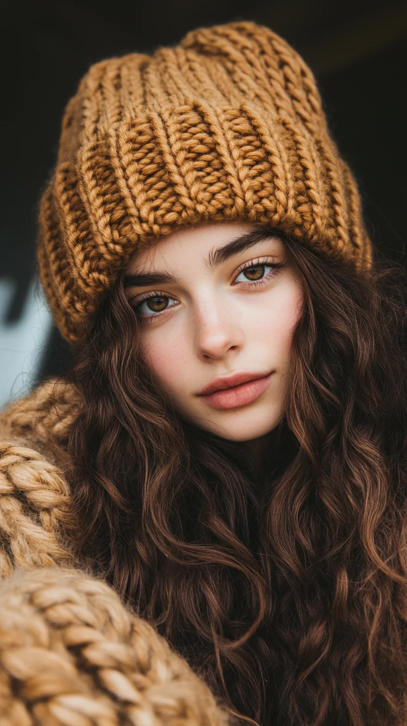 Embrace Cozy Glam: Effortless Curls with a Chic Knit Beanie