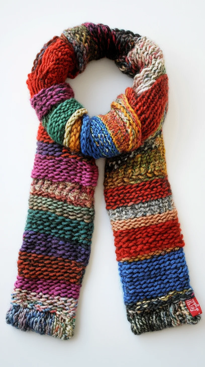 Embrace Cozy Vibes with This Colorful Chunky Knit Scarf