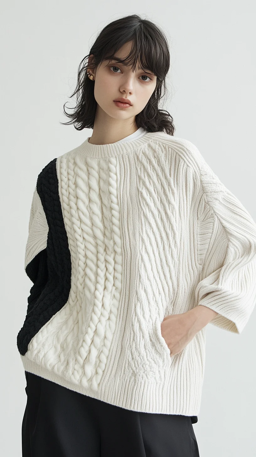 Embrace Effortless Chic: The Monochrome Cable Knit Sweater Style