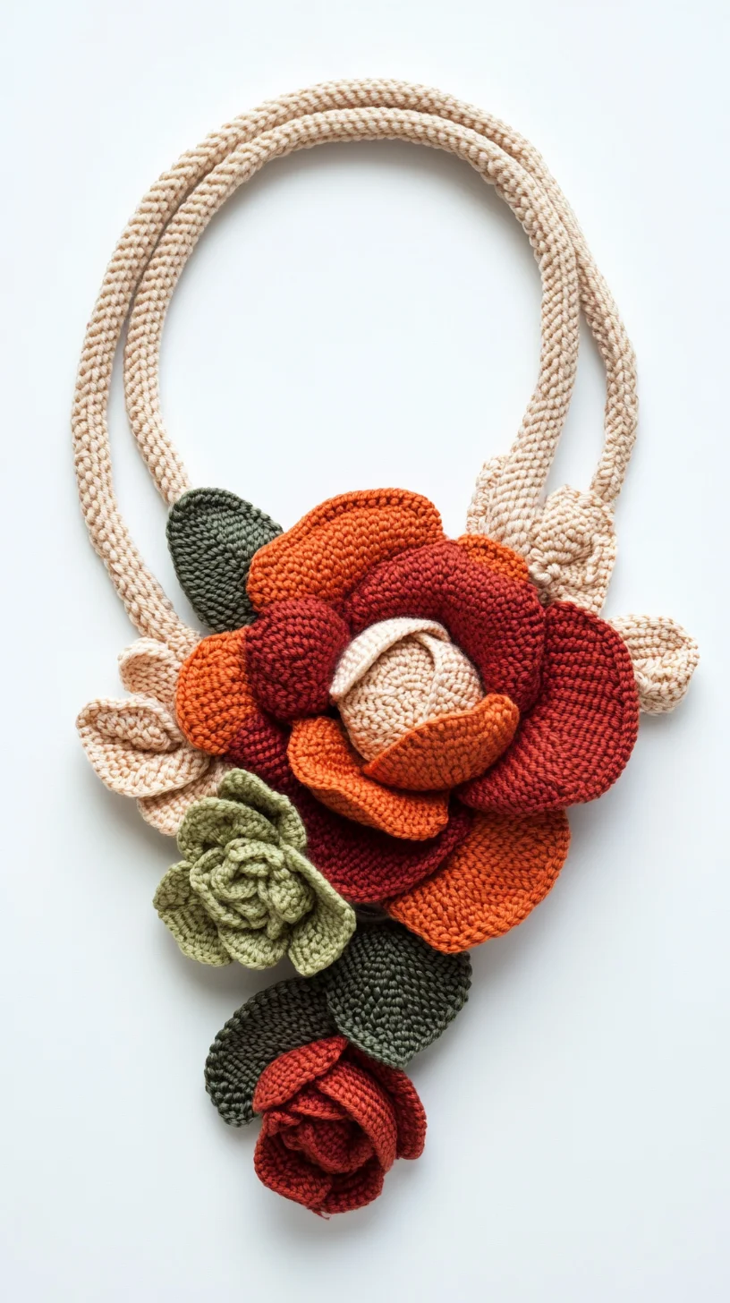 Embrace Nature’s Elegance with This Stunning Floral Crochet Necklace