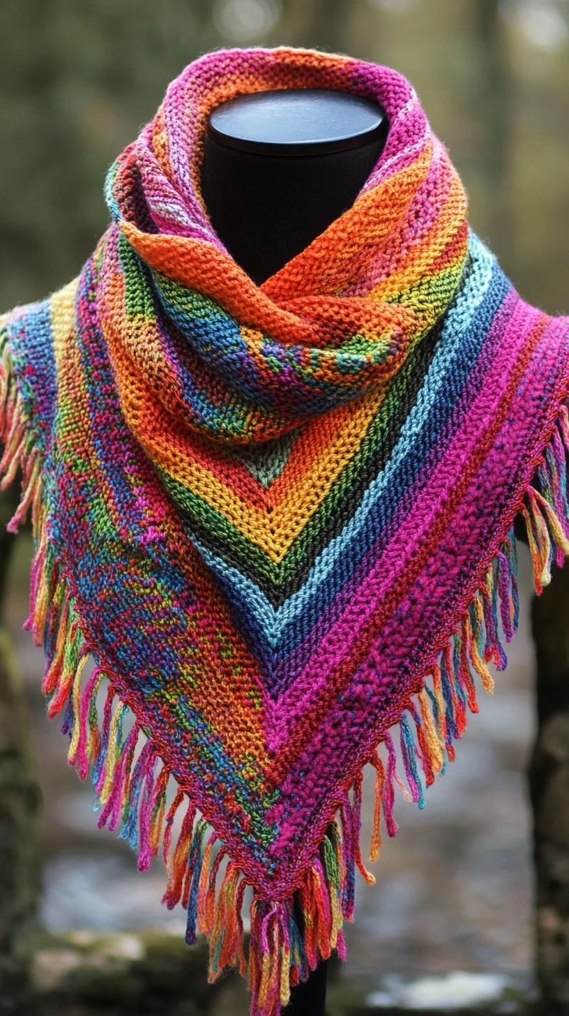 Embrace Vibrant Textures: The Colorful Knitted Shawl That Steals the Spotlight