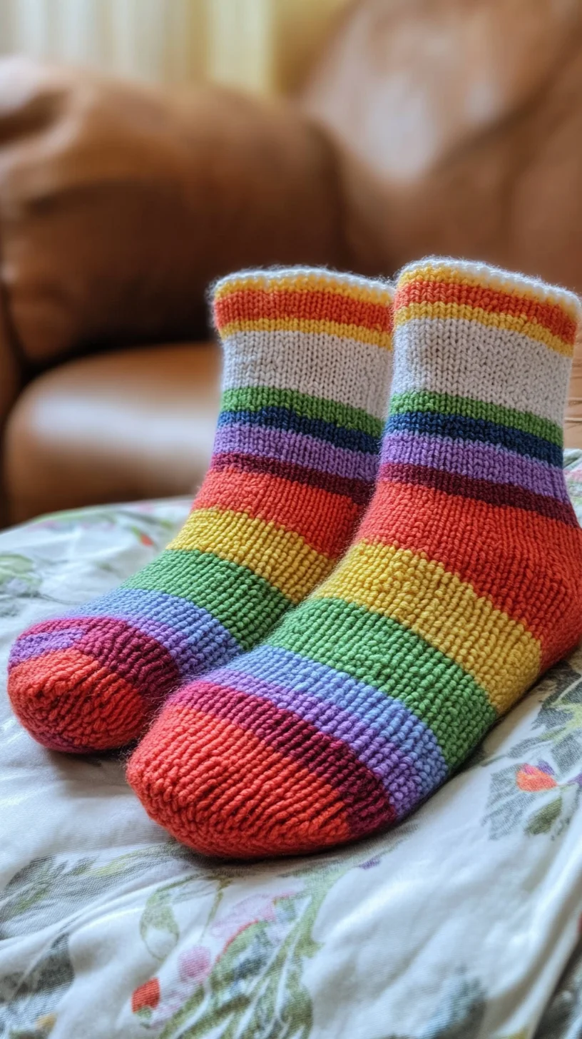 Step into Cozy Color: Vibrant Striped Knit Socks for Ultimate Comfort