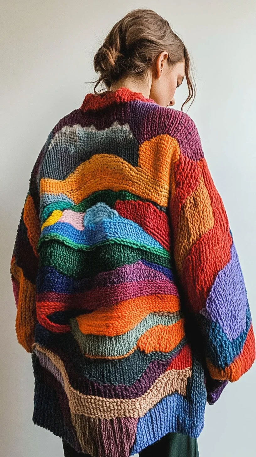 Vibrant Patchwork Knit: A Cozy Canvas of Colorful Comfort